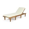 Acacia Wood Patio Chaise Lounge with Water-Resistant Cushion, Outdoor Furniture, Chaise Lounges Outdoor Chairs for Outside -Christopher Knight Home - 4 of 4