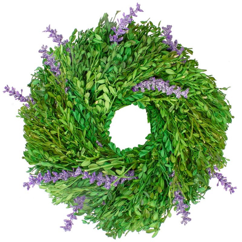 Northlight Purple Lavender and Green Foliage Artificial Spring Wreath, 11-Inch, 1 of 5