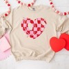 Simply Sage Market Women's Graphic Sweatshirt Love Checkered Puzzle Heart - 3 of 3