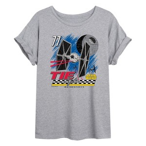 Women's - Star Wars - Tie Fighter Racing Oversized Graphic T-Shirt - 1 of 4