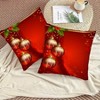 Lomsoe 2pcs Christmas Pillow Covers, Red with Shiny Golden Balls, Zippered Sofa Cushion Covers, Home Decor, Christmas Throw Pillows, Holiday Decor - 2 of 4