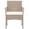 vidaXL Patio Armchairs with Cushions 2 pcs Beige Poly Rattan - 3 of 4