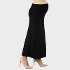 24seven Comfort Aapparel Maternity Solid Color Elastic Waist Maxi Skirt - 2 of 4