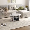 HOMLUX Modern Oval Coffee Table with Side Shelves and Fabric Storage Bin for Living Room - 2 of 4