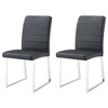 ChicFurnit Dining Sets of 2 pcs Heavy Duty Chair Set with Thick Cushions and Iron Frame for Home or Office, Black, 21.5"*17.2"*35.7" - 3 of 4
