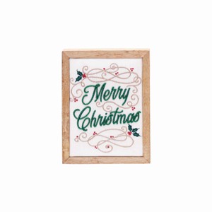 Gallerie II 6" x 8" Christmas "Merry Christmas" Decorative Embroidered Swirl Shadow Box - 1 of 3