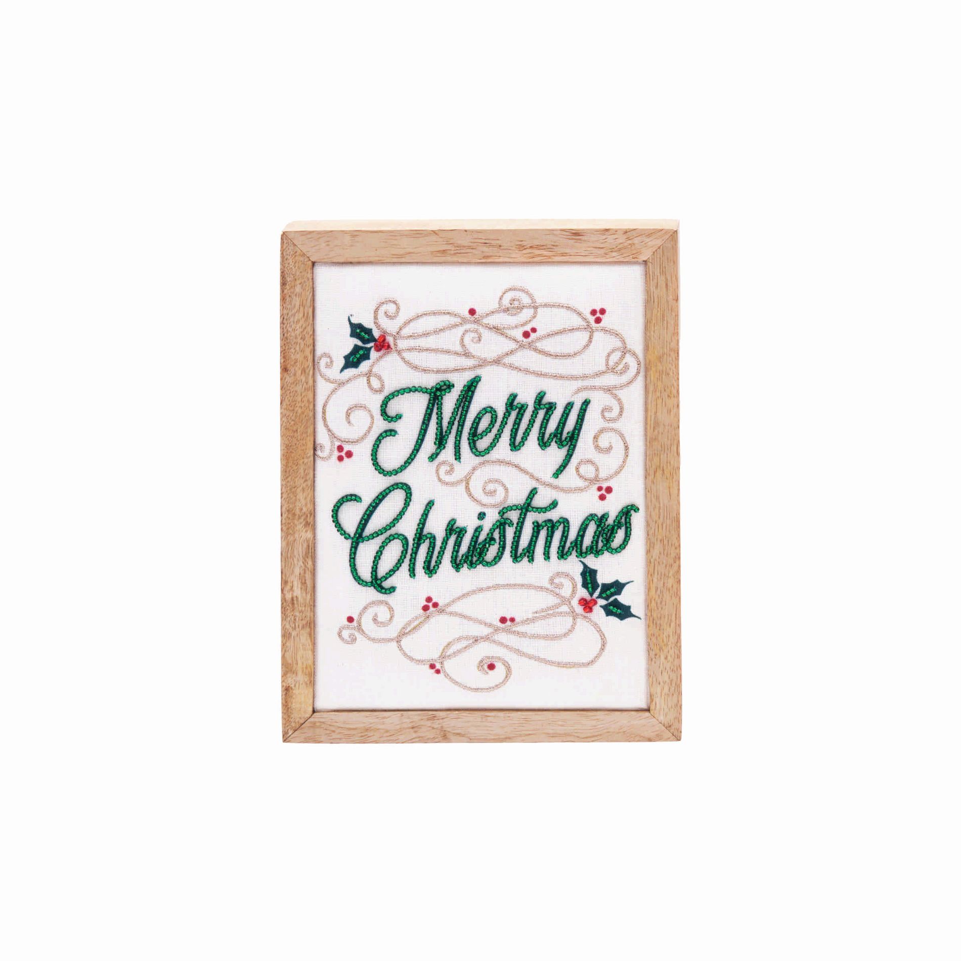 Gallerie II 6" x 8" Christmas "Merry Christmas" Decorative Embroidered Swirl Shadow Box