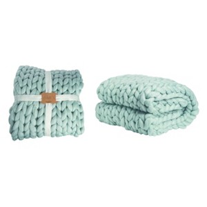 Transpac Acrylic 60 in. Gray Chunky Knitted Throw - 1 of 2