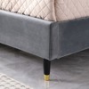 California King Size Velvet Bed Frame with Headboard Upholstered Platform Bed - Morden Fort - 4 of 4