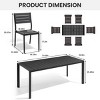 Crestlive Products Patio Outdoor Dining Set with Armless Chairs Rectangle Wooden-Like TableTop & Aluminum Frame & Umbrella Hole - 3 of 4