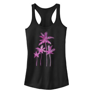 Junior's Lost Gods Pink Palm Trees Racerback Tank Top - 1 of 4