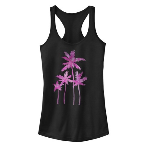 Junior's Lost Gods Pink Palm Trees Racerback Tank Top - image 1 of 4