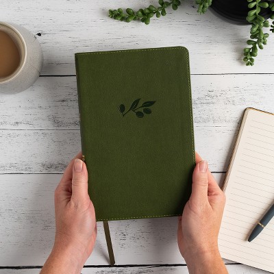 CSB Thinline Bible, Olive Leathertouch - by  Csb Bibles by Holman (Leather Bound)