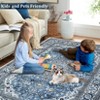 Machine Washable Area Rug Non Slip Rug Vintage Medallion Low Pile Foldable Rugs Stain Resistant Carpet For Bedroom Living Room Kids Room Study Room - 4 of 4