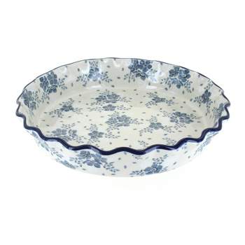 Blue Rose Polish Pottery 636 Ceramika Artystyczna Pie Plate