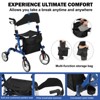 Elderly Walking Aid with Seats, 3-in-1 Walking Wheelchair Combination, with 8" Anti-slip Wheels, Reversible Backrest, and Detachable Footrest - 4 of 4