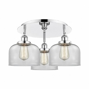 Bell - 3 Light Flush Mount In Art Deco Style-9.25 Inches Tall and 19.75 Inches Wide - 1 of 1