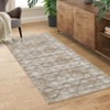 Vintage Rug Floral Area Rugs Thin Boho Geometric Print Distressed Rugs for Kitchen Low Pile Washable - 2 of 4