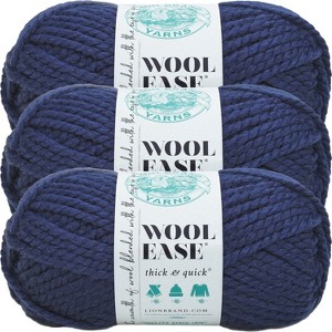 (3 Pack) Lion Brand Wool-Ease Thick & Quick Yarn - Navy - 1 of 3