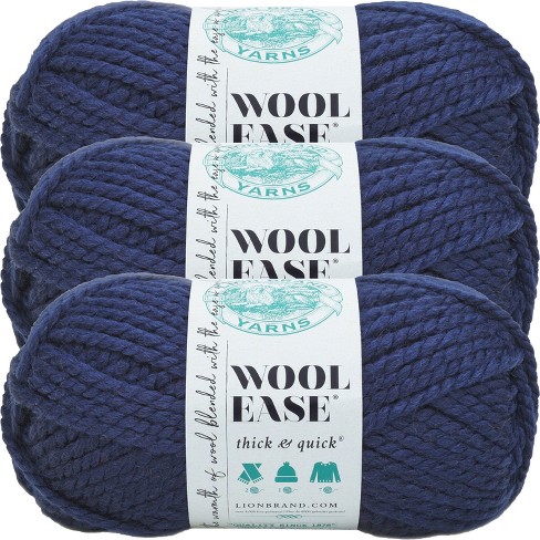 3 Pack) Lion Brand Wool-ease Thick & Quick Yarn - Navy : Target
