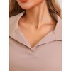 cheibear Women's Waffle Knit Long Sleeve Top and Shorts with Pockets Pajamas Sets 2 Pcs - 4 of 4