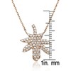 Guili Sterling Silver Rose Plated Maple Leaf Pendant Necklace, White or Rose Gold, with White CZ Stones for a Beautiful & Elegant Look. - 3 of 4