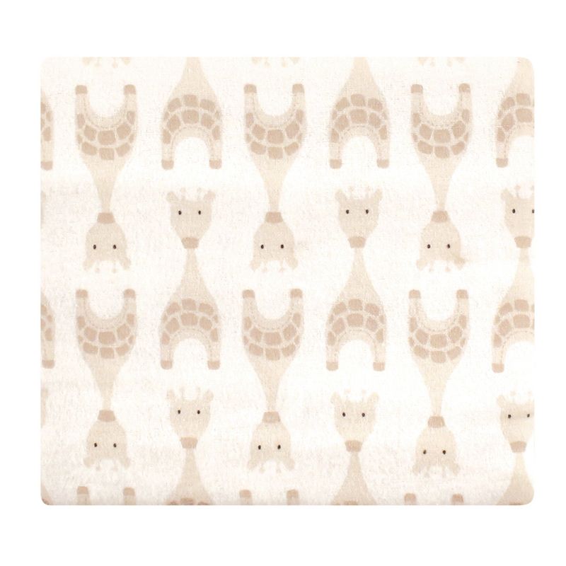 Hudson Baby Infant Cotton Flannel Receiving Blankets, Neutral Giraffe, One Size, 3 of 4