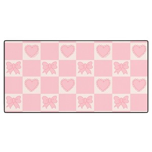 Doodle By Meg Pink Bow Checkered Print Desk Mat - 1 of 4