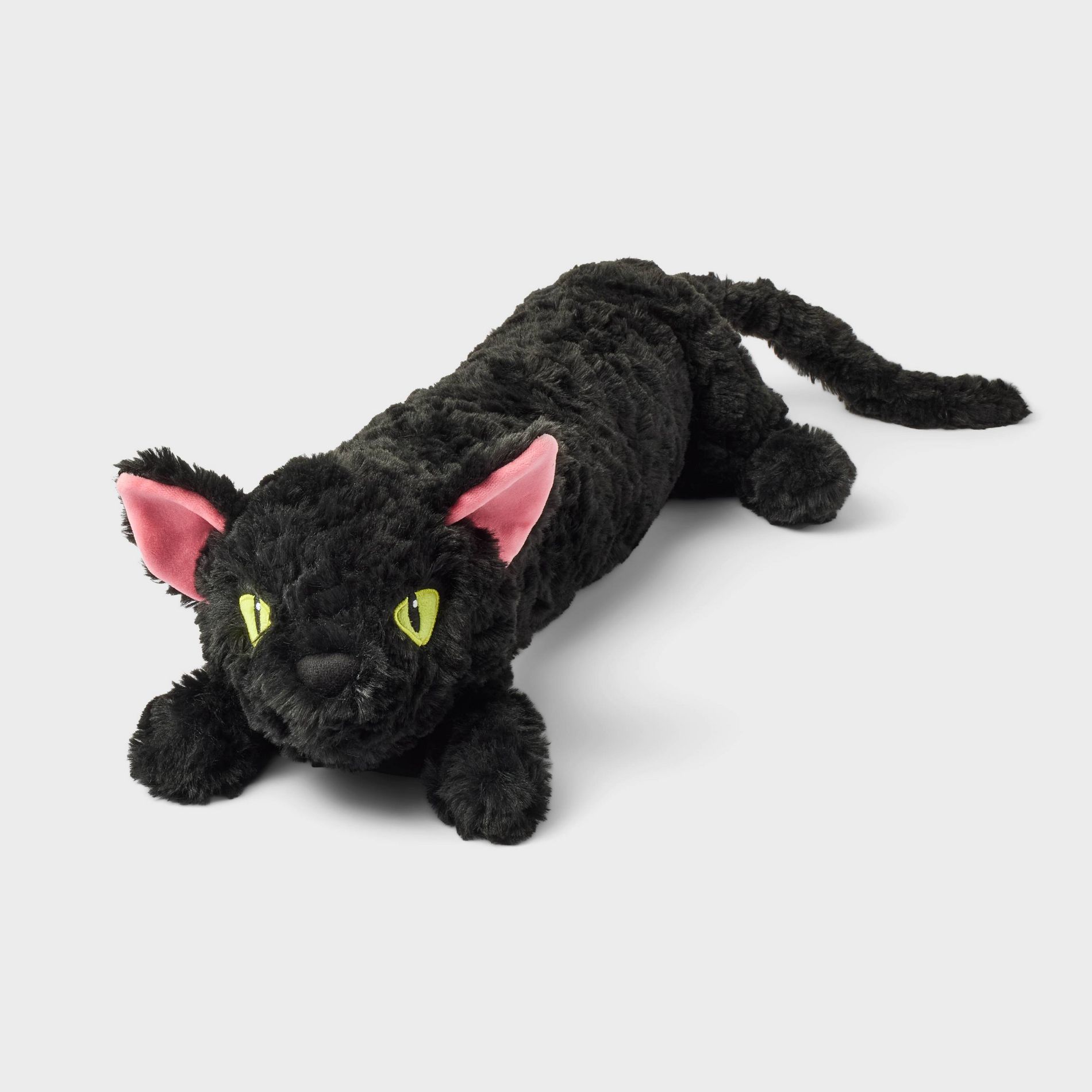 10" Laying Black Cat Stuffed Animal - Gigglescape™