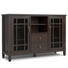 53" Solid Wood and Tempered Glass Tall Traditional TV Stand with Cord Management, Tempered Glass Doors and Adjustable Shelves - 4 of 4