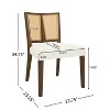 Christopher Knight Home Set of 2 Genesis Rubberwood Upholstered Dining Chairs with Cane Webbing Beige/Walnut - 3 of 4