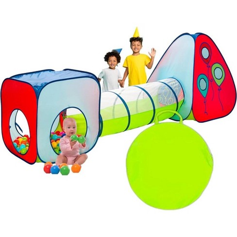 Kiddey 3 Piece Play Tent With Crawl Through Tunnel 2 Playhouse Tents Ball Pit Areas Amazing Kids Playground Target