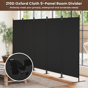 Sandinrayli Room Divider 5 Panel Privacy Screen Wall Dividers, Folding Portable Room Partition for Office 145" W x 73" H, Black - 1 of 4