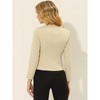 Allegra K Women's Work Office Zipper Decor Collarless Cropped Blazer - 3 of 4