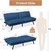Dyonery Convertible Futon Sofa Bed with Detachable Cushion & Adjustable Backrest ,Folding Memory Foam Folding Loveseat Sleeper for LivingRoom - 2 of 4