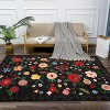 Vintage Floral Area Rug - Machine Washable Large Non-Slip Low Pile Soft Carpet for Living Room, Bedroom, Dining Room, Farmhouse, Nursery Apartment - 2 of 4