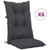 vidaXL Garden Highback Chair Cushions 6 pcs Anthracite 47.2"x19.7"x2.8" Fabric - 2 of 4
