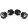 Naysaye Dumbbell Set of 2 25LBS Octagonal with Chrome Plated Contour Knurled Handle High End RPE Material for Home Gym, Silver, 13"*6"*6" - 2 of 4