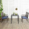Outsunny Stackable Outdoor Dining Chairs, Cushioned Patio Wicker Dining Chairs - 2 of 4