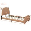 KTMBDW Twin Size Upholstered Platform Bed with Bear-shaped Headboard and Footboard, No Box Spring Needed, Easy Assemble - image 3 of 4