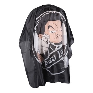 Unique Bargains Cartoon Pattern Hairdressing Cape 62.99"x55.12" Black Gray 1 Pc - 1 of 4