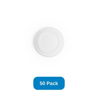 Vegware Lid for 4 oz Hot Cups White Compostable CPLA - Pack of 50