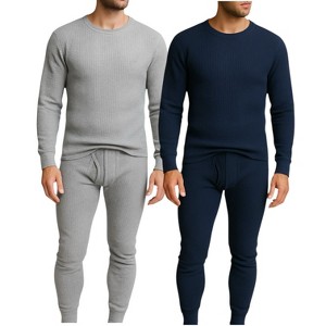 Mens 2 Pack Thermal Set 4 Piece Top and Bottom Full Sets - 1 of 1