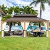EROMMY Gazebo 14'x20' Steel Double Roof Hardtop Gazebo, Coated Aluminum Frame Waterproof Pavilion - 3 of 4