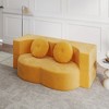 Ridstar Modern Convertible Plush Corduroy Foam-Filled Sofa Bed with 2 Pillows for Living Room-Yellow - 2 of 4