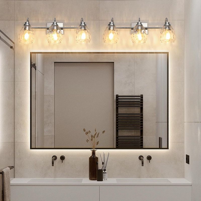 Whizmax Modern Glass Bathroom Vanity Light, Crystal Shower Light,  Wall Mount Lighting Fixture for Hallway Kitchen Bedroom Living Room, 2 of 8