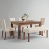 6-Piece Modern Dining Table Set with Bench and 4 Upholstered Chairs, Solid Wood Frame, Rectangular Kitchen Table for Dining Room, Farmhouse - 3 of 4