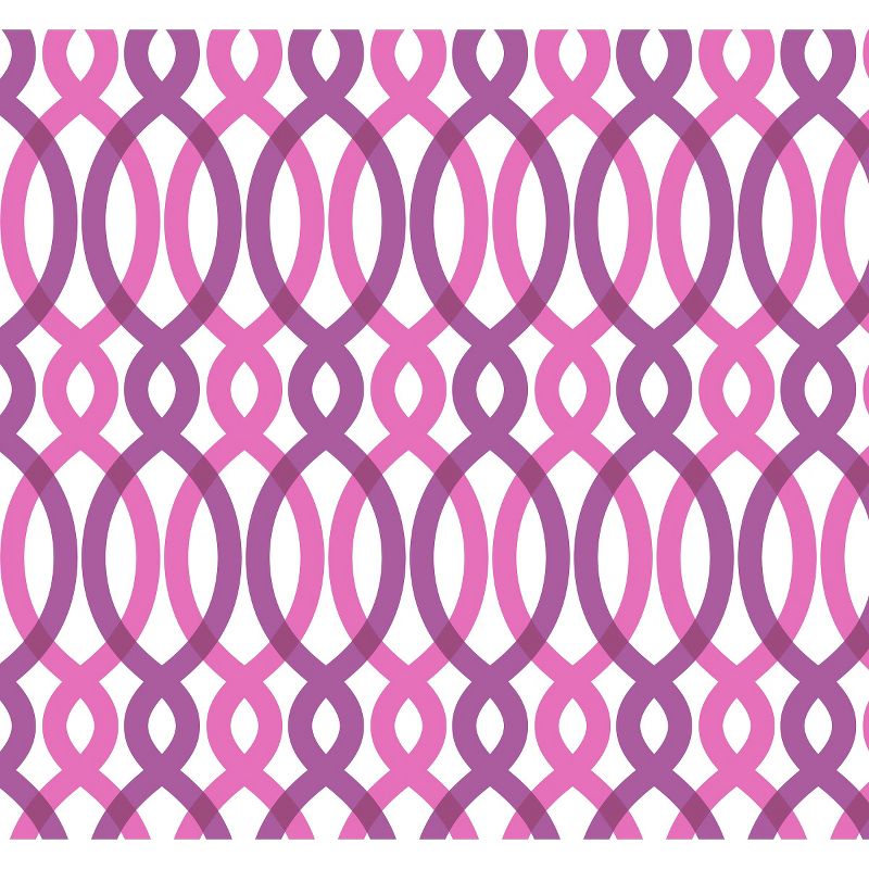 Tempaper &#38; Co Scroll Removable Peel and Stick Wallpaper, Pink and Purple, 28&#39;, 1 of 5