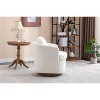 CAVINAS Boucle Swivel Accent Chair with Ergonomic Design and Solid Wood Base, 360-Degree Rotating Comfy Armchair - 3 of 4