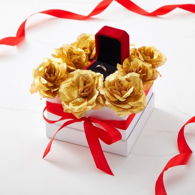 Gold Silk Artificial Roses for Tabletop Decor, 3-Inch, 50-Pack
